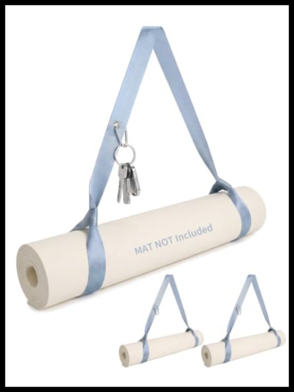 3 Pack Yoga Mat Strap Carrier with Carabiner Clip Adjustable Sling Holder